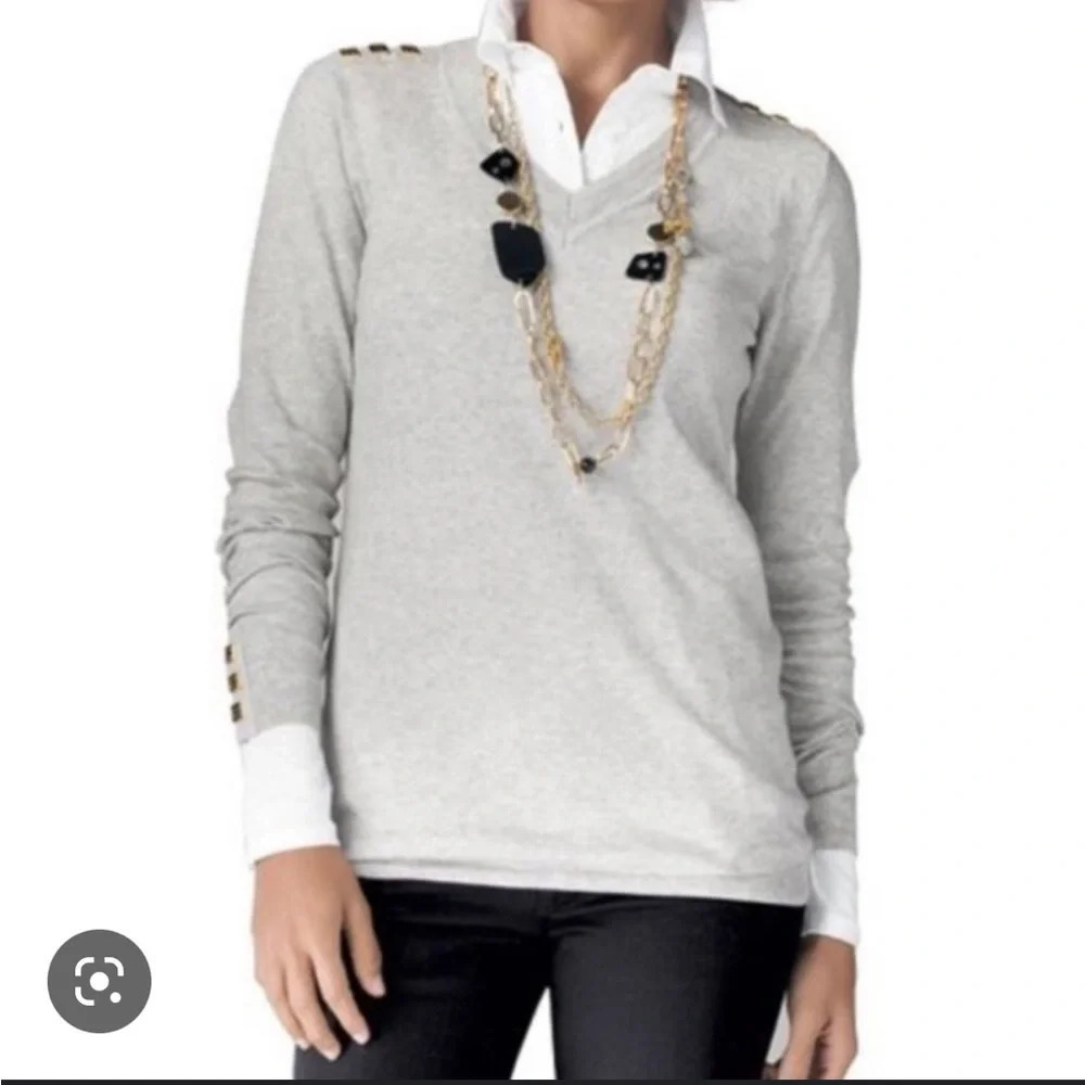 CABI STUDDED PREP SCHOOL SWEATER